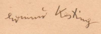 Edmund Kesting, verso Signatur