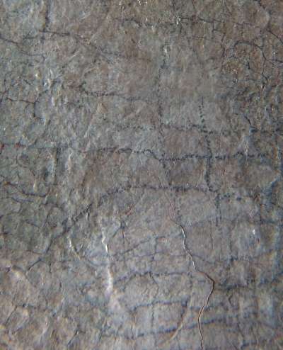 Makrophoto: Craquelé mit Bleistift nachgeahmt