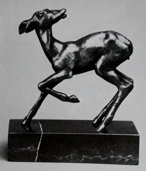 Gesicherte Skulptur - Gazelle von René Sintenis, Abbildung s. o. Höhe 12 cm